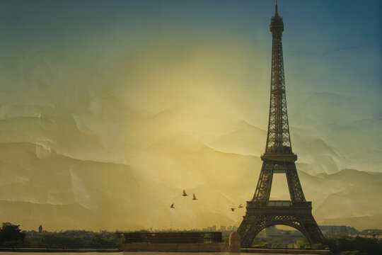  Tour Eiffel vintage, format carré