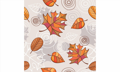 autumn leaves background, Leaves, Vector leaves seamless pattern, hand drawn autumn background.