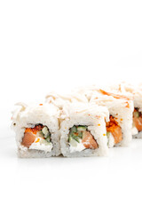 delicious rolls close-up on a white background