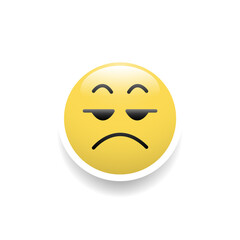 Sullen face emoticon, Vector and Illustration.