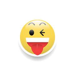 Cheeky face emoticon, Vector and Illustration.