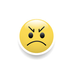 Angry face emoticon, Vector and Illustration.