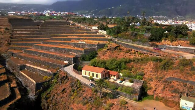 Drone view - Area of the Gordejuela ruins in Los Realejos Tenerife