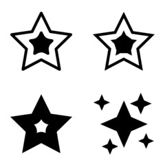 Stars1-2starfall Flat Icon Set Isolated On White Background