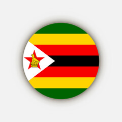 Country Zimbabwe. Zimbabwe flag. Vector illustration.