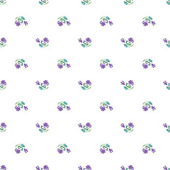 Seamless pattern of purple flowers. Vector decorative design element. 