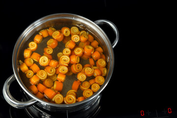 In a saucepan, boil the orange peel with curls in sugar syrup for 2 hours. Homemade orange jam. Step 6. Step by step instructions