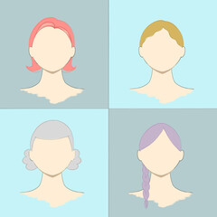 Illustration set of women faceless 