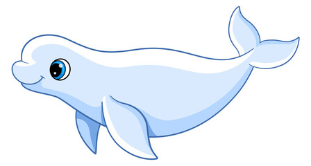 Beluga baby. Arctic sea animal. Cartoon character