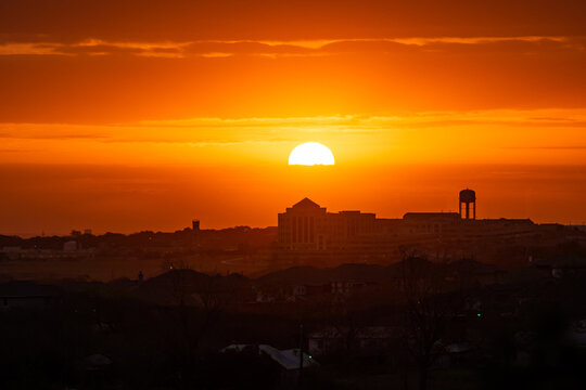 Sunrise from the top of Comanche Lookout Park in San Antonio Texas.
