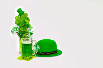 St. Patrick's Day Holiday Decor with copy space