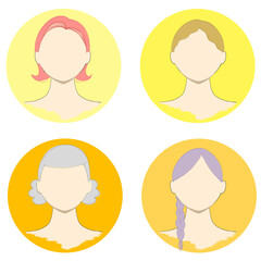 Illustration set of faces women icon 