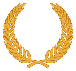 Golden medal branches. Decorative vintage premium badge