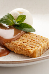 scrambled salmon and croissant