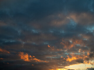Delicate shades of the sunset sky.