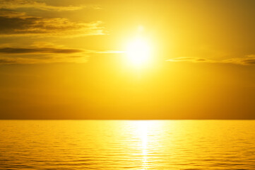the sun to set over the sea horizon