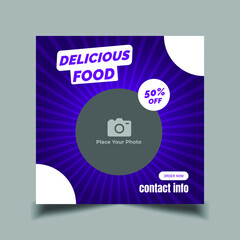 Obraz premium Food and Restaurant Social Media Post Template