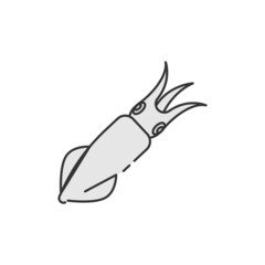 Squid vector icon. Isolated Squid. editable vector.
