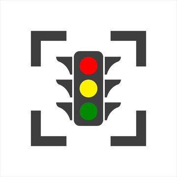 Traffic light icon vector on white background