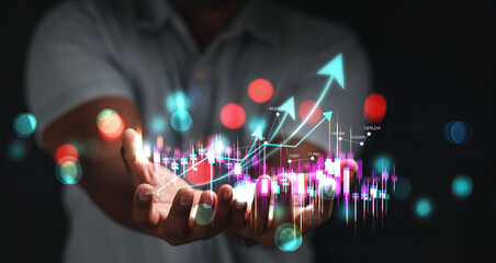 online stock trading business ideas Businessmen show the trend of driving digital currency to develop financial technology investment business. , online currency trading , market analysis
