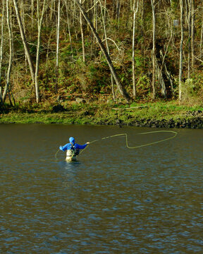 Person fly fishing in the Clinch river