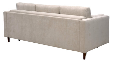 Sofa isolated on white background. Back view. Including clipping path