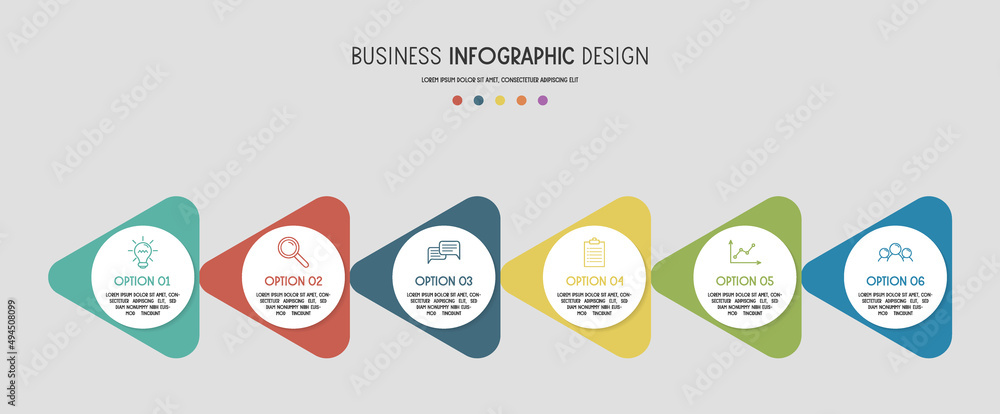 Wall mural Infographic with business elements. Flowchart design. Vector