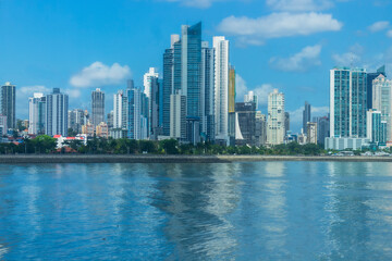 Fototapeta na wymiar Panama city skyline at the bay