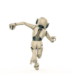 cyber monkey is running rear view