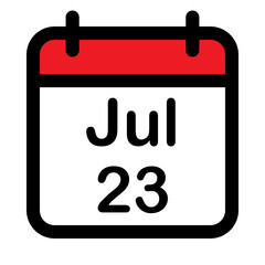 Calendar icon with twenty third July