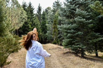 woman in the forest