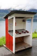 Self-service fruit stand in Norway