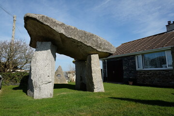 Fototapeta na wymiar Ed Prynss's Standing Stones St Meryryn Cornwall England UK