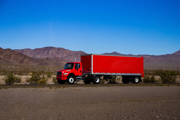 Semi Trucks on the Nevada Highway, USA. Trucking in Nevada , USA  