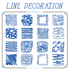 hand drawn doodle line art collection element illustration doodle vector