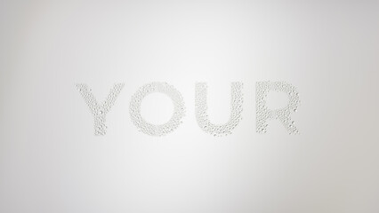 Word your printed on the wet glass on grey background | skin care commercial