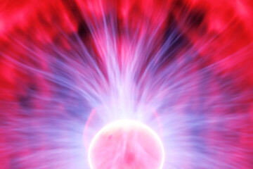 Fototapeta na wymiar abstraction energy ball with lightning bolts