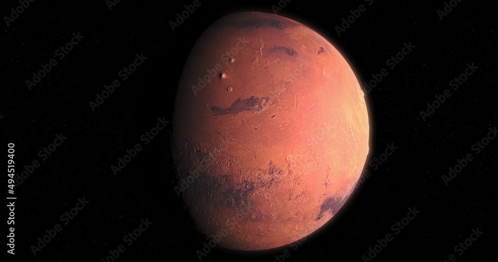 Aufkleber 3d rendering of the phase of mars isolated on a black background