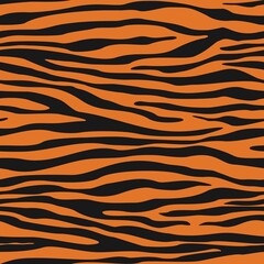 
Tiger stripe vector pattern, seamless modern print, orange background