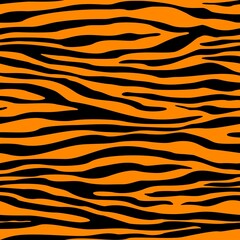 
Stripes of a tiger on an orange background, vector print for printing clothes, paper, fabric.