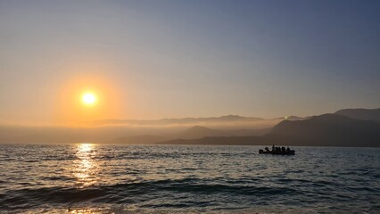 Sunset and boat