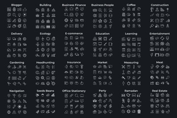 mega pack icon set symbol template for graphic and web design collection logo vector illustration