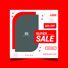 fashion sale social media post template, abstract square flyer templates