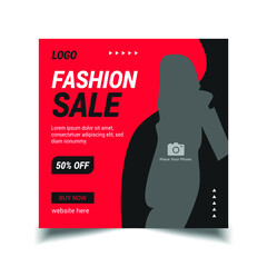 fashion sale social media post template, abstract square flyer templates