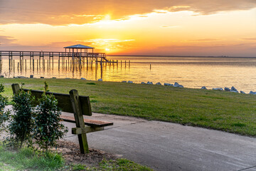 A Sunset View at Fairhope, Alabama Pier