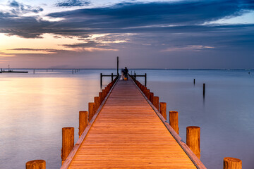 Fototapeta premium A Sunset View at Fairhope, Alabama Pier