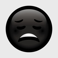 Vector emoji. Sad face. Smile vector emoji. Unhappy emoticon. Cute emoticon isolated on white background.