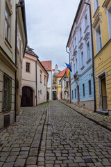Fototapeta na wymiar Colorful street in Bratislava Historic Center, Slovakia