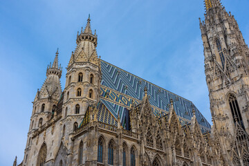 View of the Stephansdom,  Cathedral of Vienna, Austria