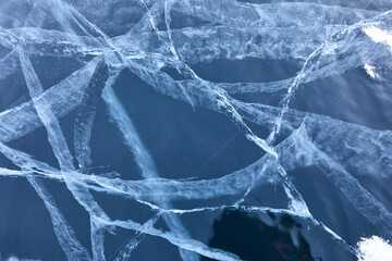 Amazing ice pattern on Baikal lake